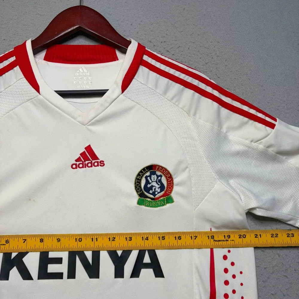 Adidas Soccer Jersey Mens Medium White Kenya Football Federation Clima365 Y2K